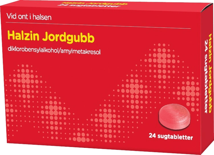 Halzin Jordgubb Sugtablett Blister, 24tabletter ABECE