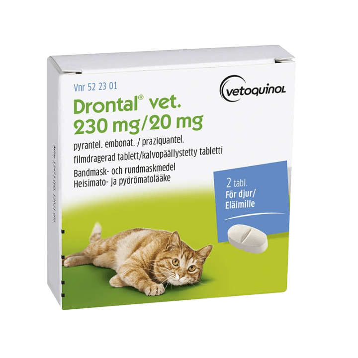 Drontal vet. filmdragerad tablett 230 mg/20 mg 2 st Drontal