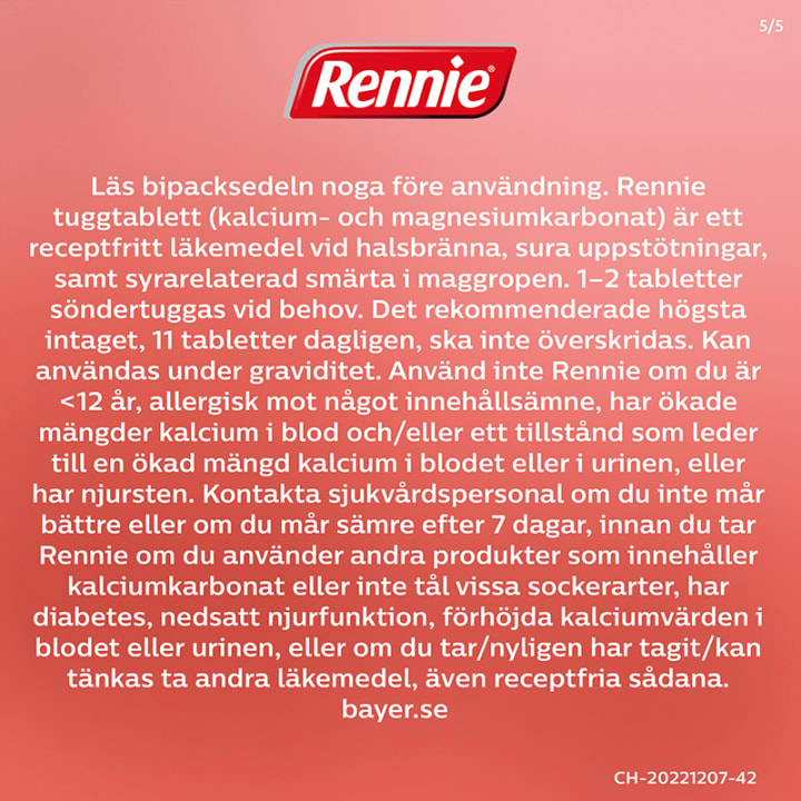 Rennie tuggtablett 680 mg/80 mg 24 st Rennie