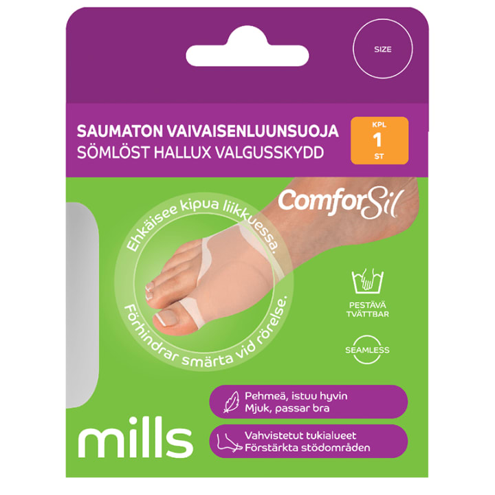 Mills Comforsil Sömlös Hallux Valgusskydd 1 st L Mills