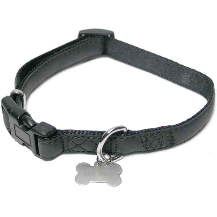 McBen Halsband Skinnimitation Ställbart Svart 15 mm/26-40 cm McBen