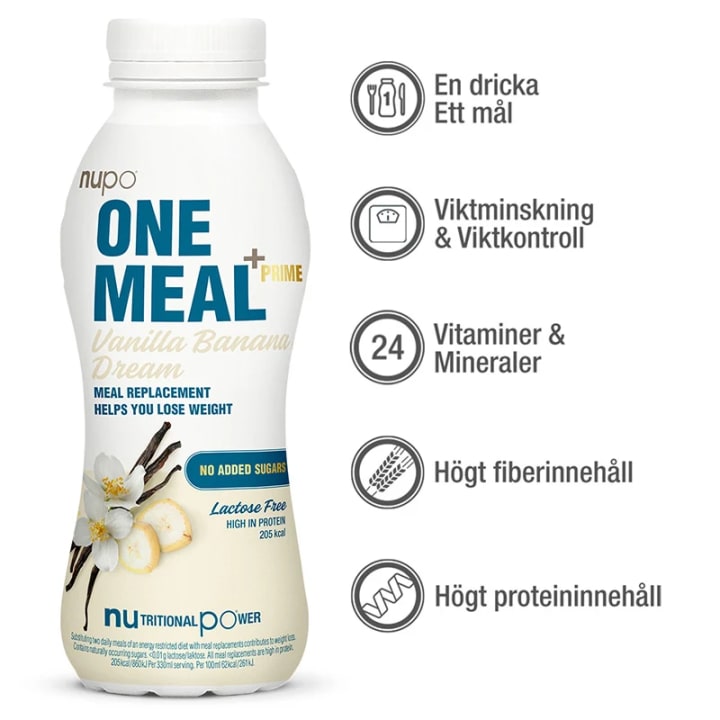 Nupo One Meal +Prime Vanilla Banana Laktosfri 330ml Nupo