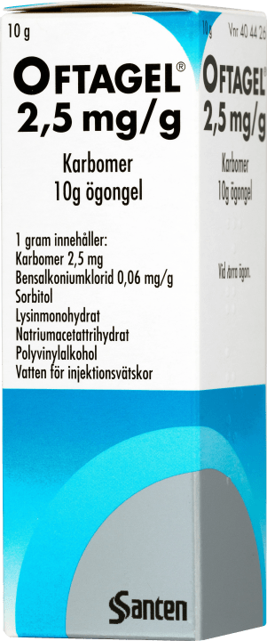 Oftagel ögongel 2,5 mg/g 10 g Oftagel