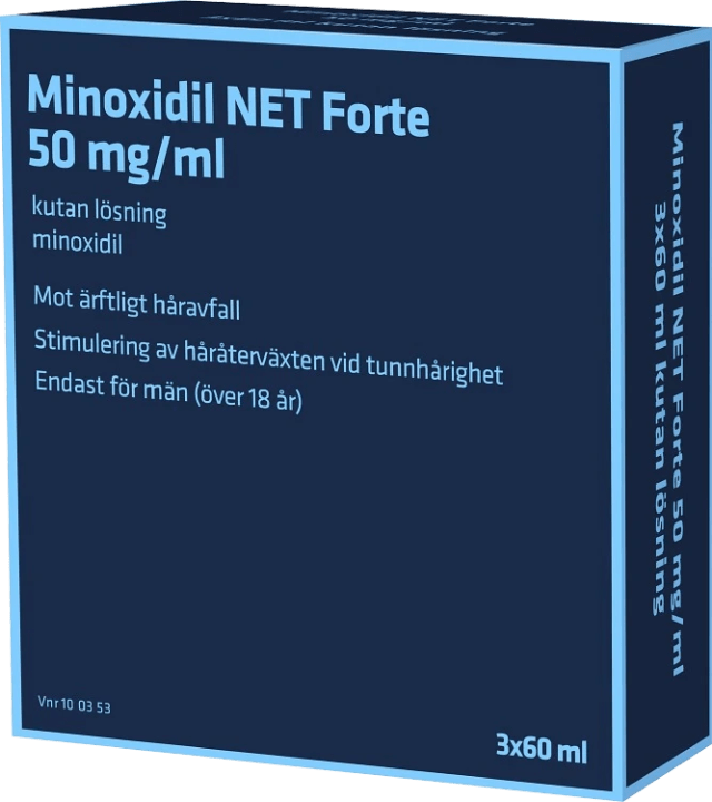 Minoxidil NET Forte Kutan lösning 50mg/ml Flaska, 3x60ml Minoxidil