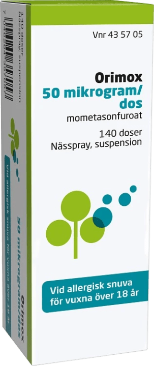 Orimox Orifarm Nässpray suspension 50 µg/dos 140 doser Orifarm