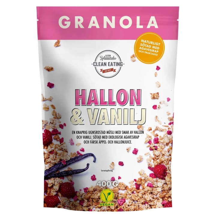 Clean Eating Granola Hallon & Vanilj 400 g Clean Eating