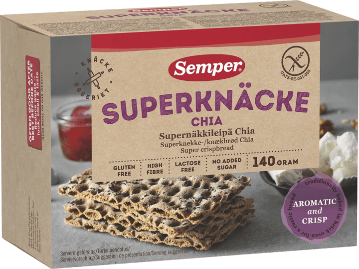 Semper glutenfritt Superknäcke Chia 140 g Semper