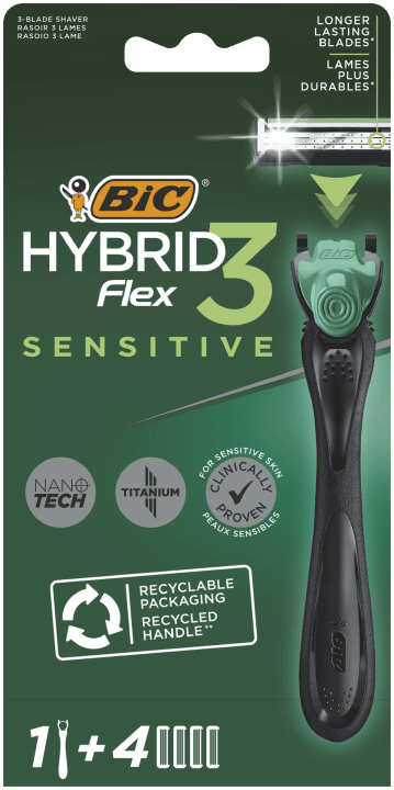 BIC Hybrid 3 Flex Sensitive Rakhyvel för Män 1+4 BIC