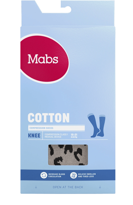 Mabs Cotton Knee Grey Leopard XXL Mabs