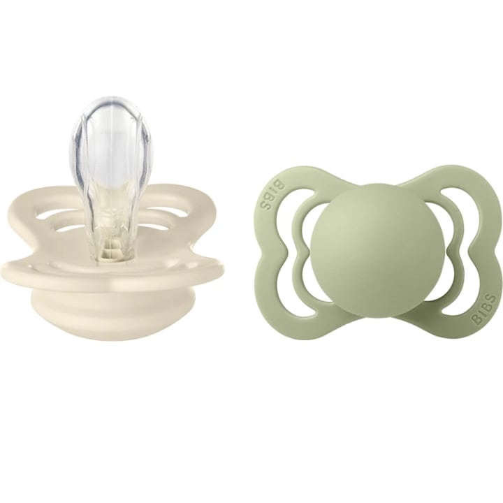 BIBS Supreme Silicone Ivory/Sage 2-pack Size 1 Bibs