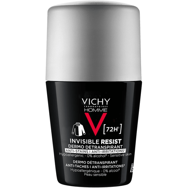 Vichy Homme Invisible Protect Deo 72h Anti-Stain Roll-on 50ml Vichy