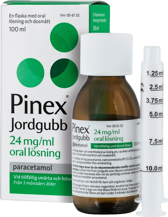 Pinex Jordgubb oral lösning 24 mg/ml 100 ml Pinex