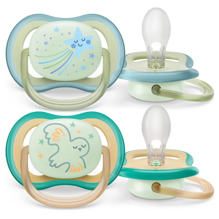 Philips Avent Ultra Air Nattnapp 0-6 månader grön/blå 2-pack Philips Avent