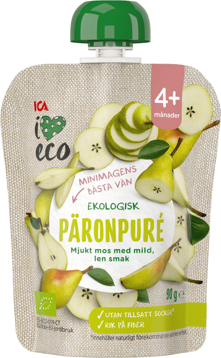ICA I Love Eco Päronpuré 90 g ICA I Love Eco