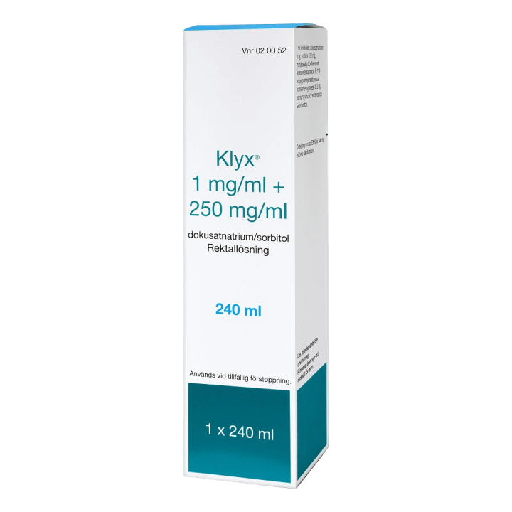 Klyx rektallösning 1 mg/ml + 250 mg/ml 240 ml Klyx