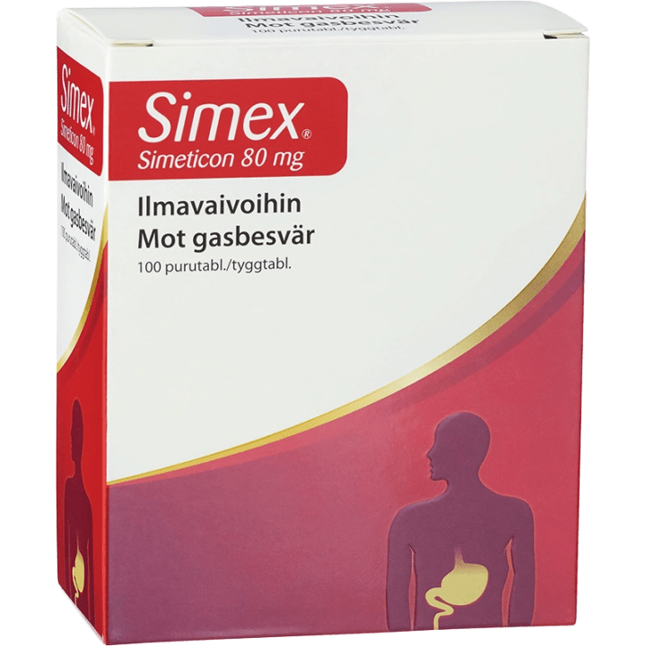 Simex Tuggtablett Simetikon 80 mg 100 st Simex