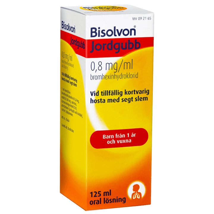 Bisolvon oral lösning jordgubb 0,8 mg/ml 125 ml Bisolvon
