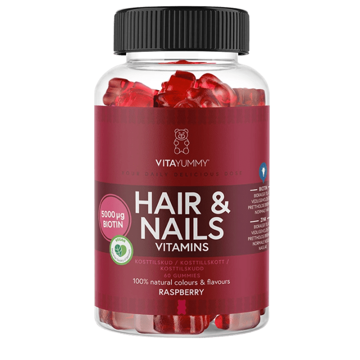 VitaYummy Hair & Nails Raspberry 60 st VitaYummy