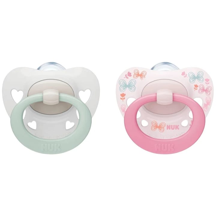 NUK Signature Napp Silikon Rose/White 2-pack 0-6 mån Nuk