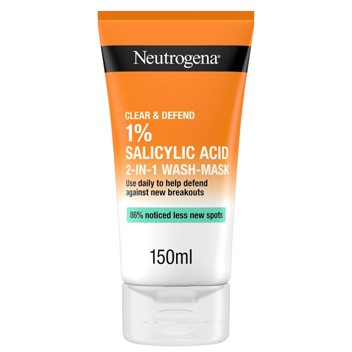 Neutrogena Clear & Defend 1% Salicylic Acid 2-in-1 Wash Mask 150 ml Neutrogena