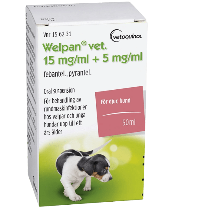 Welpan vet. oral suspension 15 mg/ml + 5 mg/ml 50 ml Drontal