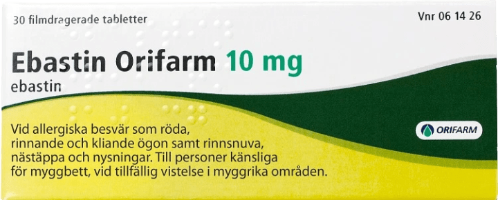 Ebastin Orifarm filmdragerad tablett 10 mg 30 st Orifarm