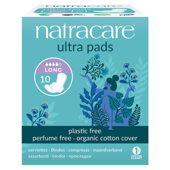 Natracare Binda Ultra Lång med Vingar 10 st Natracare