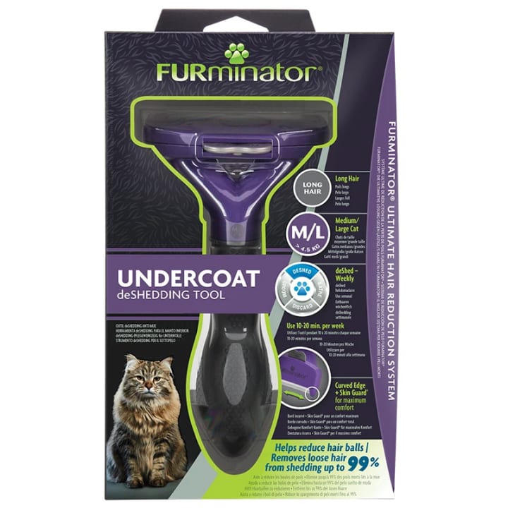 FURminator Undercoat DeShedding Tool Katt Långhårig M/L FURminator