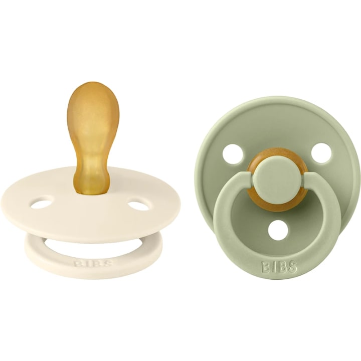 BIBS Colour Latex Symmetrical Ivory/Sage 2-pack Size 2 Bibs