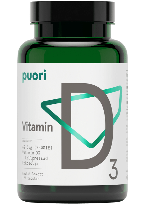 Puori D3 D-vitamin 62,5 ug 2500IE 120 kapslar Puori