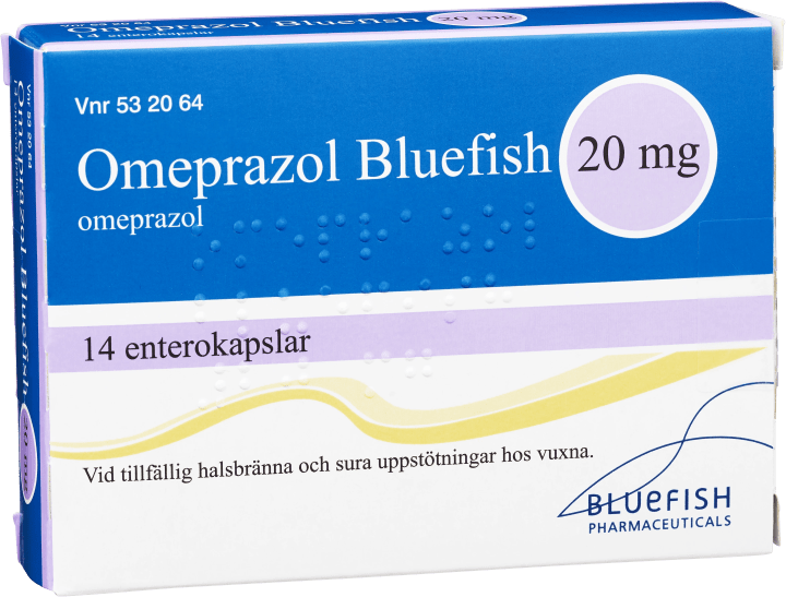 Omeprazol Bluefish 20 mg, 14 kapslar Bluefish