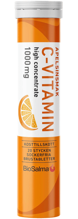 BioSalma C-vitamin 1000 mg Apelsin 20 brustabletter BioSalma