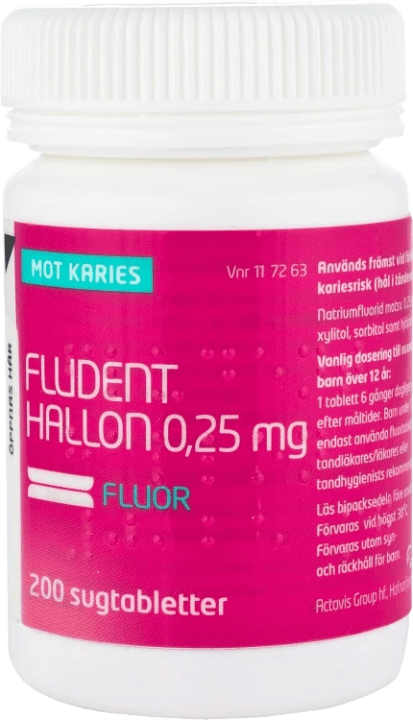 Fludent hallon sugtablett 0,25 mg 200 st Fludent