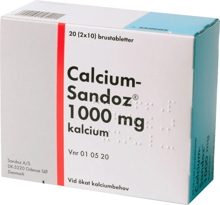 Calcium-Sandoz brustablett 1000 mg 20 st Sandoz