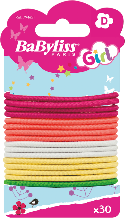 BaByliss Hårsnoddar Kids blandade färger 30 st BaByliss