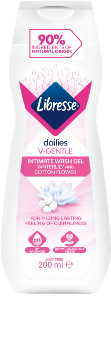 Libresse Dailies V-gentle intimtvätt Näckros & Bomullsblomma 200 ml Libresse