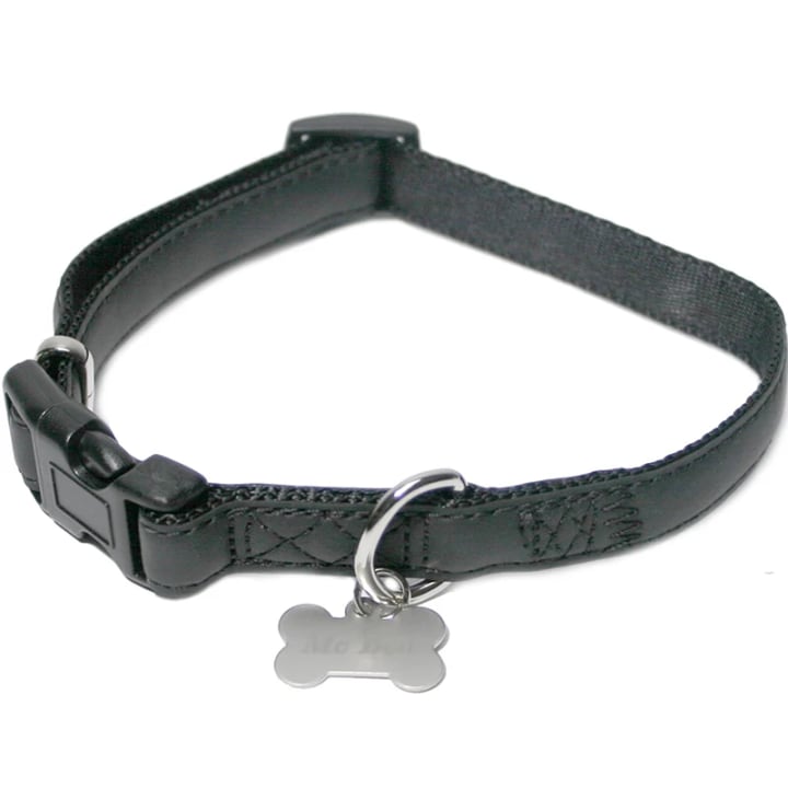 McBen Halsband Skinnimitation Ställbart Svart 20 mm/35-50 cm McBen