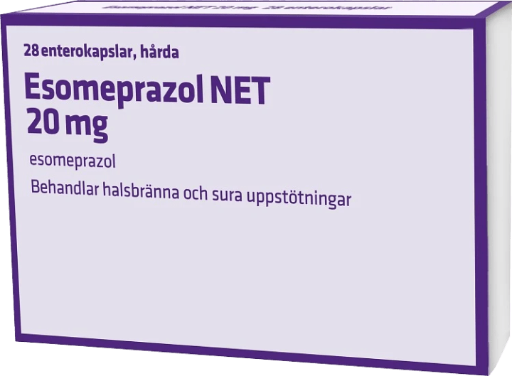 Esomeprazol NET, enterokapsel, hård 20mg Blister, 28kapslar Esomeprazol Net