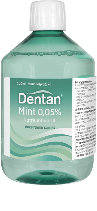 Dentan Mint munskölj 0,05 % 500 ml Dentan