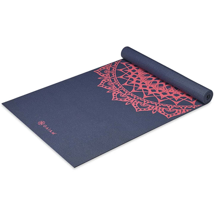 Gaiam Yoga Mat 4 mm Navy Fleur Marrakesh Gaiam