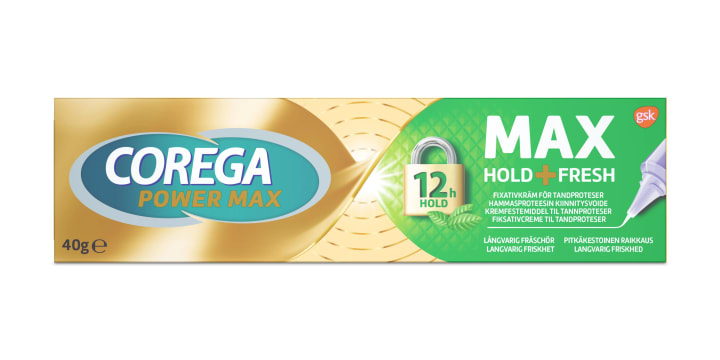 Corega Max Hold+Fresh Fixativ för Tandprotes 40 g Corega