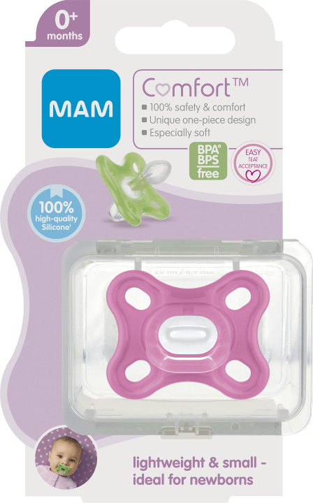 MAM Comfort Newborn napp 1-pack Pink Mam