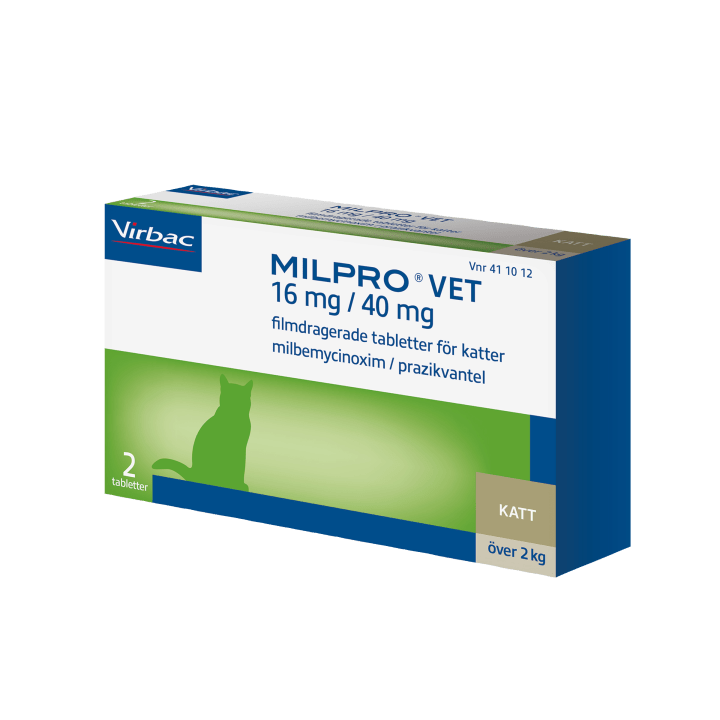 Milpro Vet för Katt 16 mg / 40 mg, 2 tabletter Milpro Vet