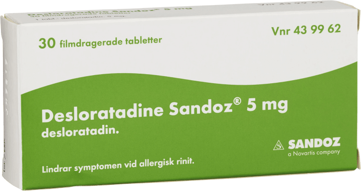 Desloratadine Sandoz filmdragerad tablett 5 mg 30 st Sandoz