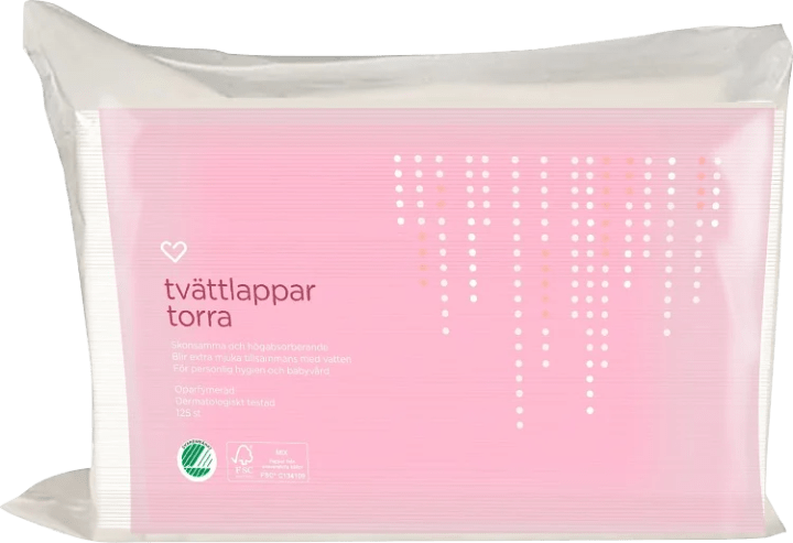 Hjärtats torra tvättlappar 125st Hjärtats