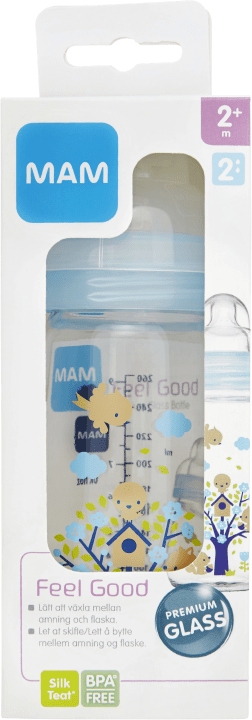 MAM Feel Good nappflaska glas 260 ml Mam