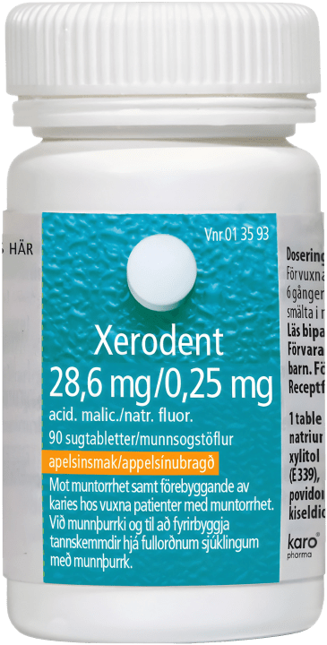 Xerodent sugtablett 28,6 mg/0,25 mg 90 st Xerodent