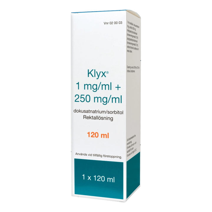 Klyx rektallösning 1 mg/ml + 250 mg/ml 120 ml Klyx