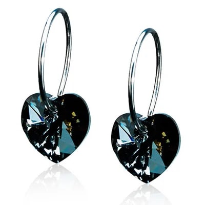 Blomdahl Örhängen Ring Heart Black Diamond Blomdahl