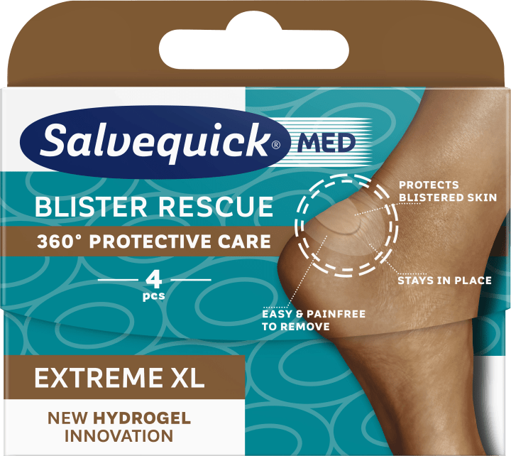 Salvequick MED Blister Rescue Extreme XL skoskavsplåster 4 st Salvequick